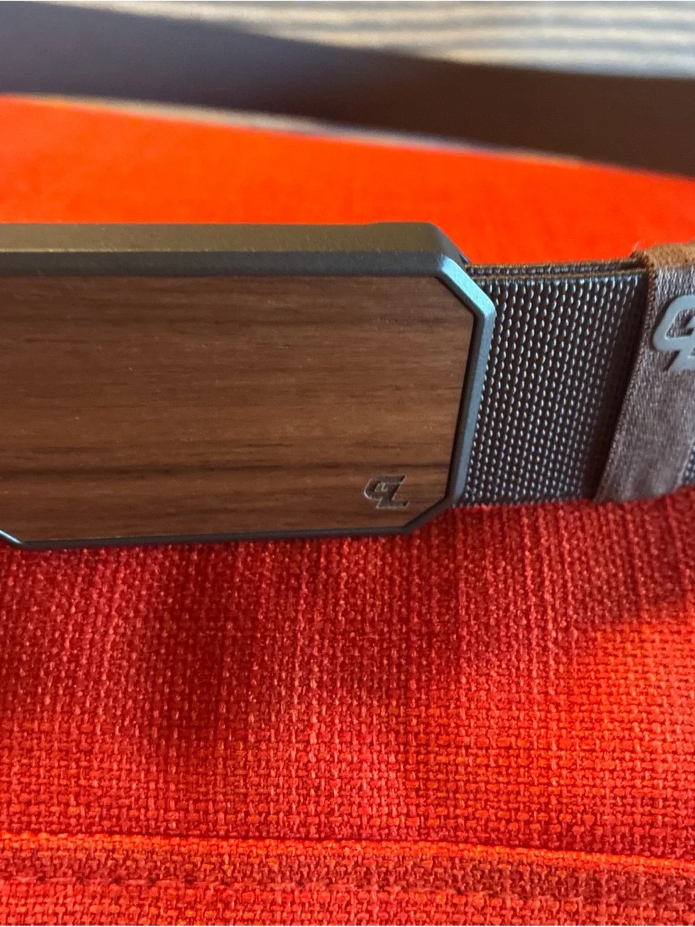 Groove Life GL Adjustable Web Belt Magnetic Buckle Wood Grain Brown XL